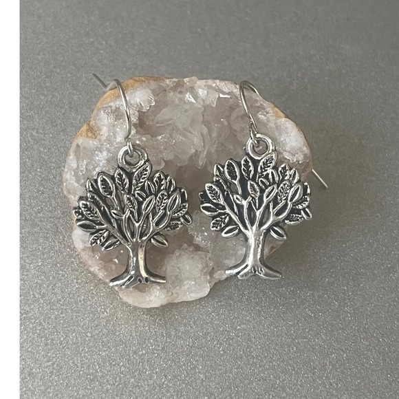 New -Tree of Life Sterling Silver Dangle Earrings Nature Inspired Boho Jewelry - Picture 2 of 11